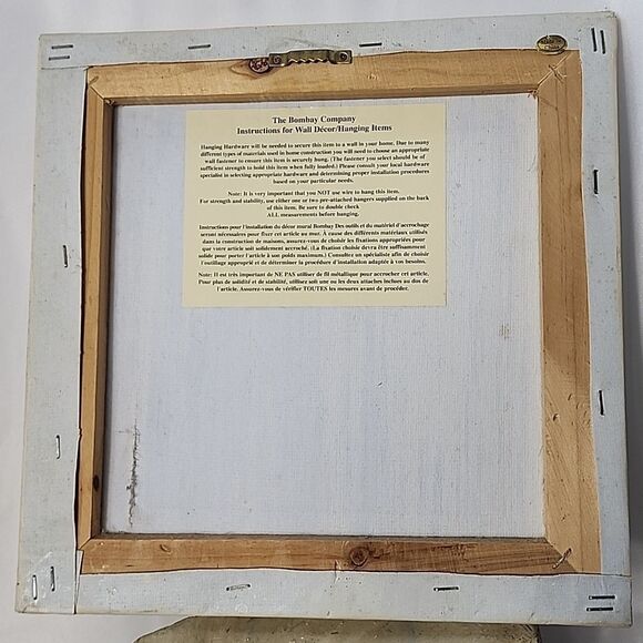 Vtg Bombay Co. Canvas 'Paris' With Fleur De Lis Crackle Aged - Picture 2 of 4